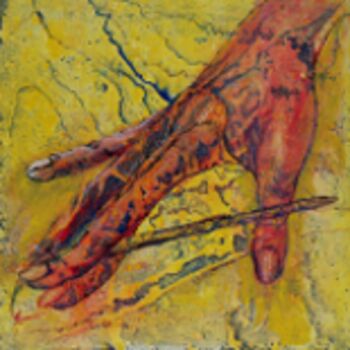 Peinture intitulée "Palm of a artist" par Grazyna Hajewski, Œuvre d'art originale, Huile