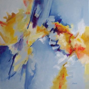 Peinture intitulée ".Crépitements ..." par Anne-Frédérique Ferret, Œuvre d'art originale, Huile