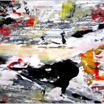 Painting titled "Abstract 17" by Delphine Bernard, Original Artwork