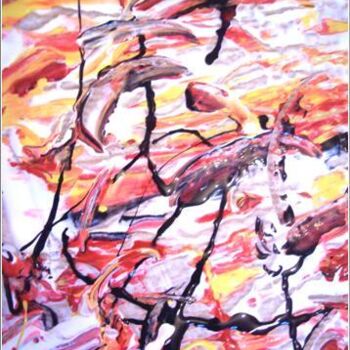 Ζωγραφική με τίτλο "Cards 04" από Delphine Bernard, Αυθεντικά έργα τέχνης