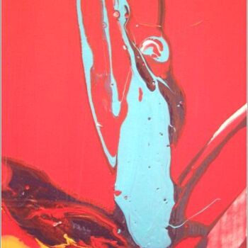 Painting titled "Red 07" by Delphine Bernard, Original Artwork