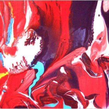 Ζωγραφική με τίτλο "Red 12" από Delphine Bernard, Αυθεντικά έργα τέχνης