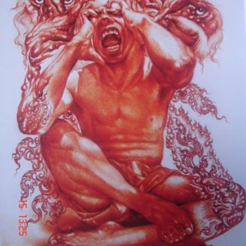 Peinture intitulée "Pain 1" par Nipon Jungkina, Œuvre d'art originale, Huile