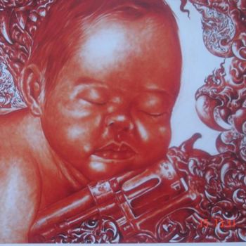 Malerei mit dem Titel "Dream to peaceful" von Nipon Jungkina, Original-Kunstwerk, Öl