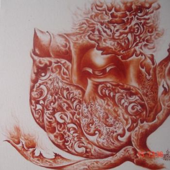 Peinture intitulée "Dominate 2" par Nipon Jungkina, Œuvre d'art originale, Huile