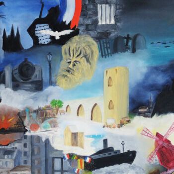 Schilderij getiteld "FRAGMENTS DE FILMS" door Jean-Marc Philippe (Jimpy), Origineel Kunstwerk, Olie