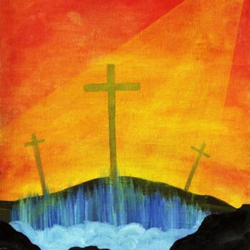 Peinture intitulée "LES TROIS CROIX" par Jean-Marc Philippe (Jimpy), Œuvre d'art originale, Huile