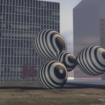 Sculpture titled "Bubbles in the Vort…" by Tehos, Original Artwork, Mixed Media