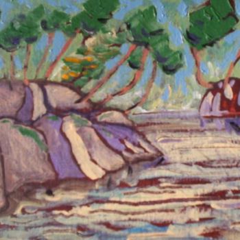 Peinture intitulée "Lake Scene" par Alan Embrée Osler, Œuvre d'art originale, Huile