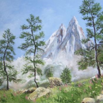 Painting titled "printemps en montag…" by Géraldine Streichert, Original Artwork, Oil