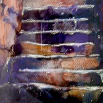 Картина под названием "STAIRS" - Ljiljana Smoljan, Подлинное произведение искусства, Акварель