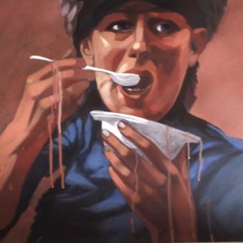 Painting titled "soep" by Paulus Hoffman, Original Artwork, Oil