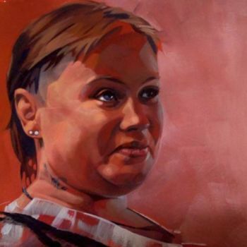 Malerei mit dem Titel "Jessica" von Paulus Hoffman, Original-Kunstwerk, Öl