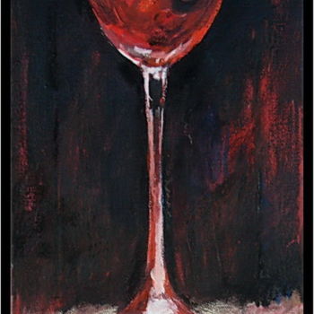 Pittura intitolato "Bouteilles et verre…" da Nathalia Chipilova, Opera d'arte originale, Acrilico