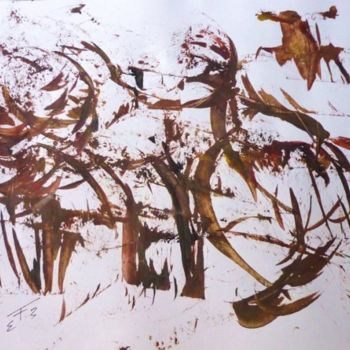Painting titled "LES SANGLOTS LONGS…" by Francine Barbaray, Original Artwork