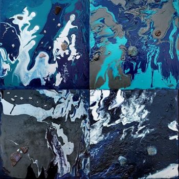 Peinture intitulée "Thalassa mix x4 V1" par Nathalia Chipilova, Œuvre d'art originale, Huile