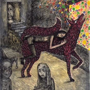 Dessin intitulée "L'Adieu Aux Larves" par Patrick Jannin, Œuvre d'art originale, Autre
