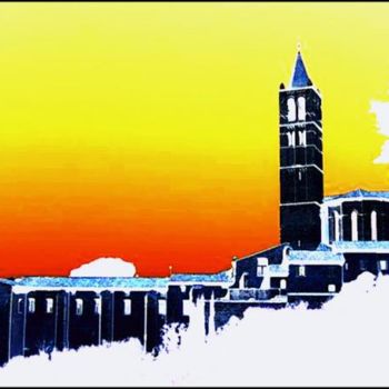Digitale Kunst getiteld "Assisi - Sta Chiara" door Janos Gardonyi, Origineel Kunstwerk, Digitaal Schilderwerk