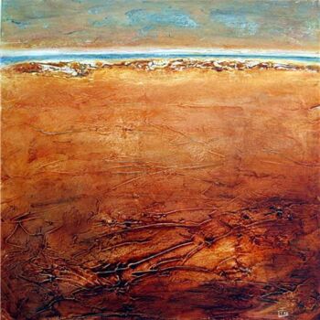 Painting titled "La source" by Isabelle Corthay, Original Artwork, Oil Mounted on Wood Stretcher frame