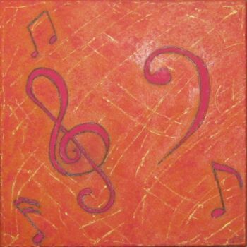 Pintura intitulada "MUSIC NOTE" por Flora I., Obras de arte originais, Acrílico