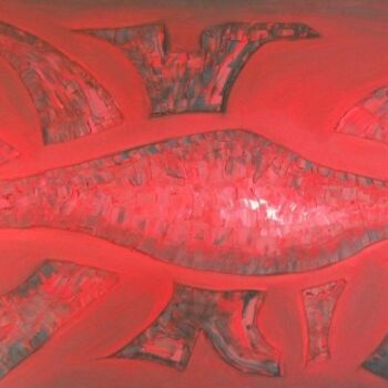 Malarstwo zatytułowany „rouge7_70x140.jpg” autorstwa Maxime Haja, Oryginalna praca