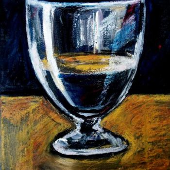 Painting titled "Verre d'eau" by Nathalia Chipilova, Original Artwork, Oil