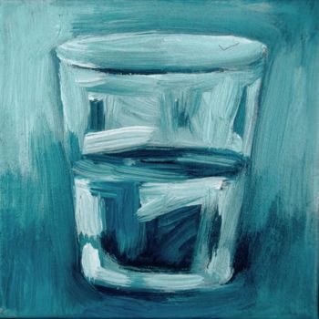 Painting titled "Verre d'eau 49" by Nathalia Chipilova, Original Artwork, Oil