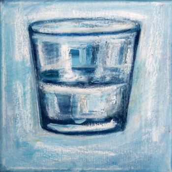 Painting titled "Verre d'eau 88" by Nathalia Chipilova, Original Artwork, Oil