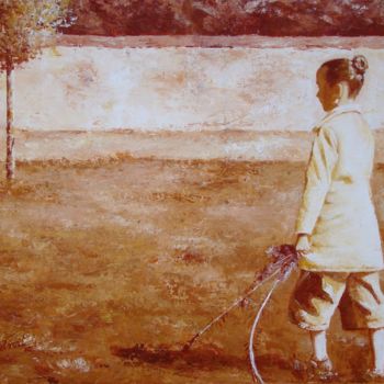 Painting titled "DIMANCHE D AUTOMNE" by Stephanie Ledroit, Original Artwork, Acrylic