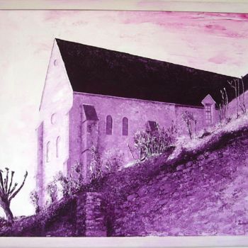 Ζωγραφική με τίτλο "chapelle st thibault" από Stephanie Ledroit, Αυθεντικά έργα τέχνης, Ακρυλικό