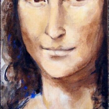 Peinture intitulée "bien connue Joconde…" par Anne-Frédérique Ferret, Œuvre d'art originale, Huile