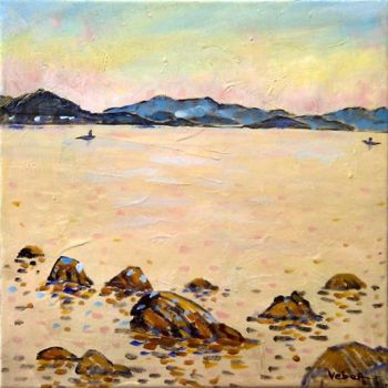 Peinture intitulée "Little island" par Oksana Veber, Œuvre d'art originale, Huile Monté sur Châssis en bois