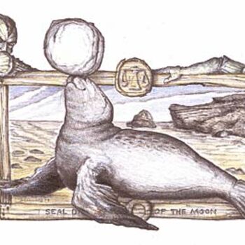 Dessin intitulée "Seal dreaming of th…" par Tim Seaward, Œuvre d'art originale, Autre