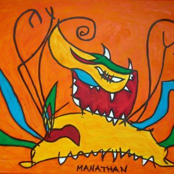 Painting titled "Monster 2" by Nathalia Chipilova, Original Artwork, Oil
