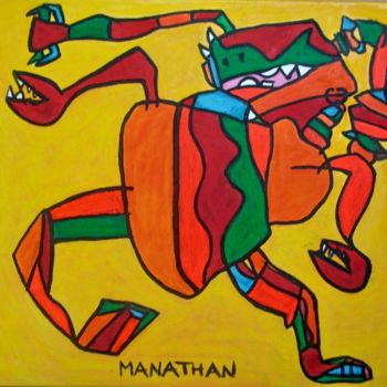 Painting titled "Monster 3" by Nathalia Chipilova, Original Artwork, Oil