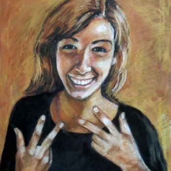 Painting titled "Fille d'un vigneron" by Nathalia Chipilova, Original Artwork, Pastel