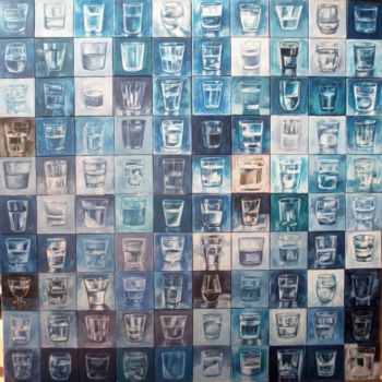 Painting titled "Verres d'eau" by Nathalia Chipilova, Original Artwork, Oil