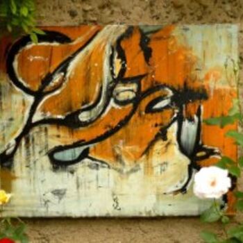 Peinture intitulée "loup" par Sab, Œuvre d'art originale