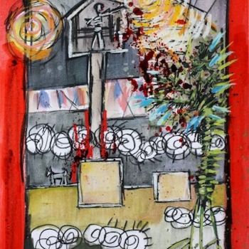 Peinture intitulée "souvenir de guerre…" par Delphine Mabed, Œuvre d'art originale