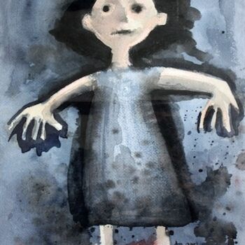Painting titled "les pieds dans le r…" by Delphine Mabed, Original Artwork, Oil