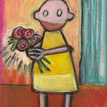Painting titled "Des fleurs... et du…" by Delphine Mabed, Original Artwork