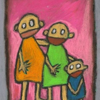 Painting titled "2 + 1" by Delphine Mabed, Original Artwork, Oil