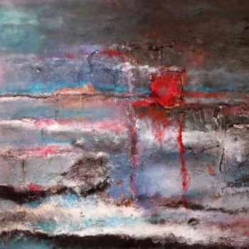 Painting titled "Après le tsunami, a…" by Monique Ducarton, Original Artwork, Oil