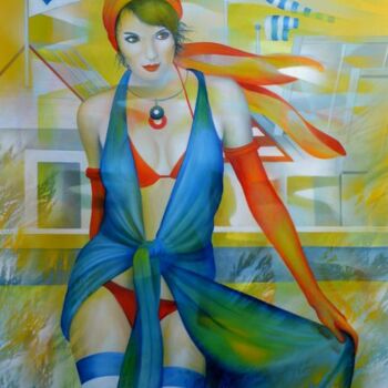 Peinture intitulée "un rien m'habille..." par Jeannette Guichard-Bunel, Œuvre d'art originale, Autre
