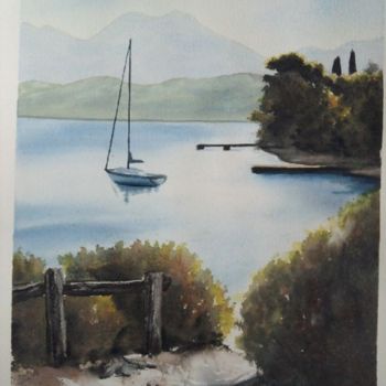 Peinture intitulée "marine corse" par Mickael Thébault, Œuvre d'art originale