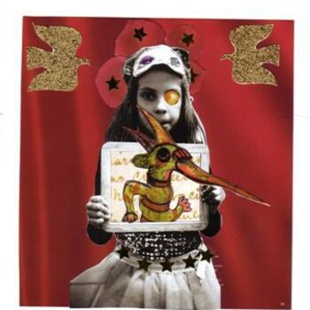 Collages intitulée "Enfance" par Nelly Sanchez, Œuvre d'art originale