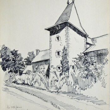 Dessin intitulée "La Ville Guérin - C…" par Adolphe Cabon, Œuvre d'art originale