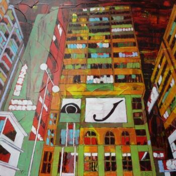 Painting titled "Kowloon Blues" by B.Piatti, Original Artwork, Oil