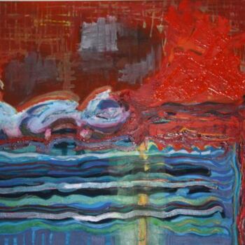 Painting titled "Reaching the shore" by Veryan Edwards, Original Artwork