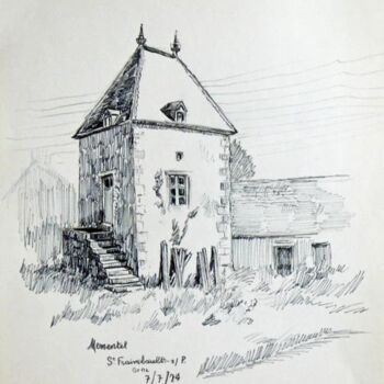 Dessin intitulée "Mémentel - Saint-Fr…" par Adolphe Cabon, Œuvre d'art originale